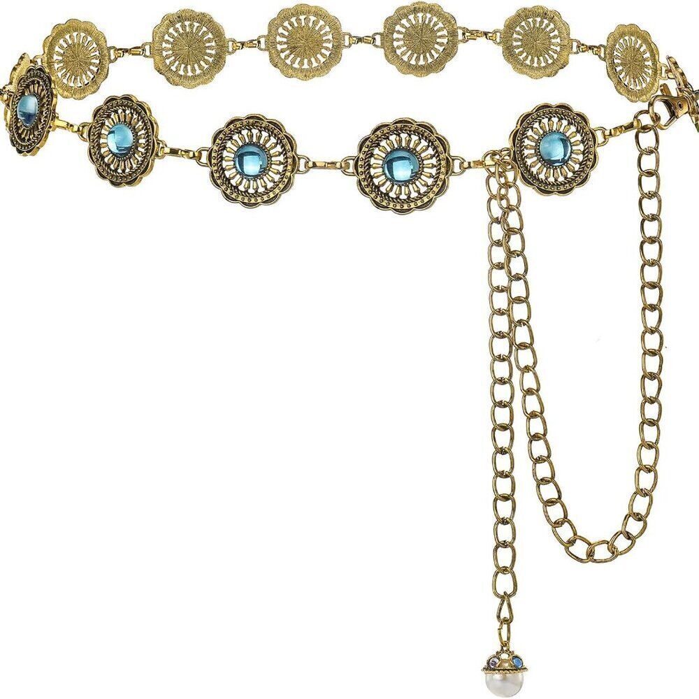 Vintage Chain Belt Alloy Waist Accessories for Women Dress Party Casual
